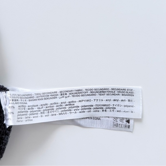 ZARA Ribbed Cropped Knit Top Square Neck Long Sleeve Charcoal Gray Medium - Picture 11 of 13